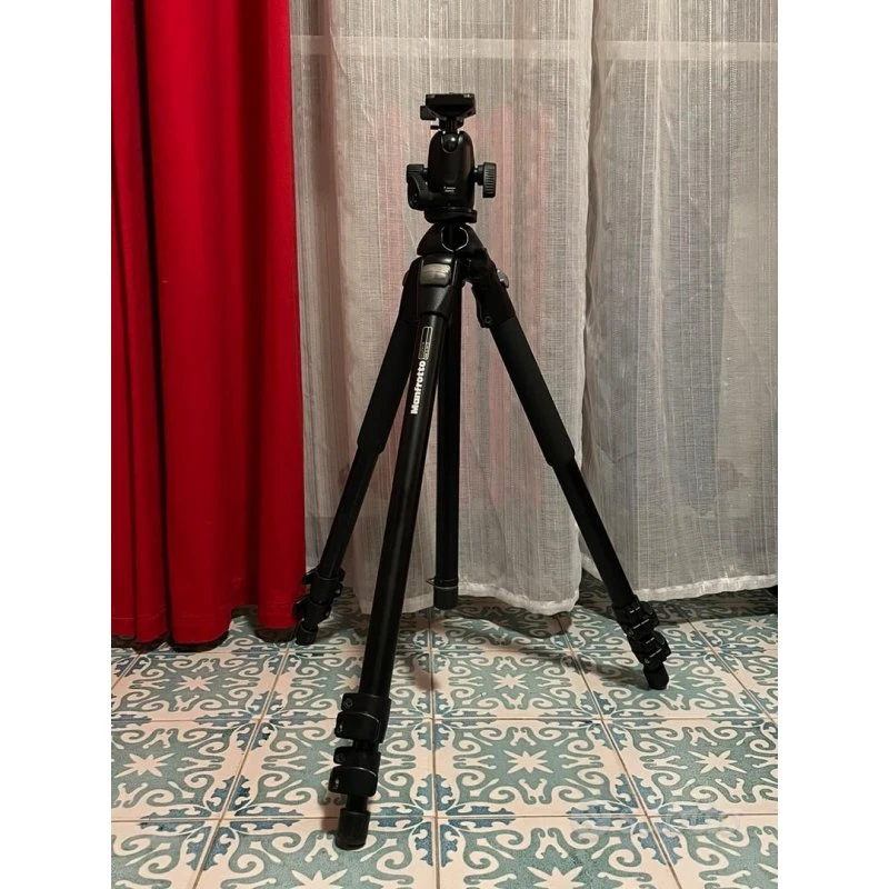 Manfrotto 055PROB + 498RC2 Treppiede Professionale Nero