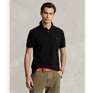 Polo Ralph Lauren Slim Fit in Piqué di Cotone Nera, XXL