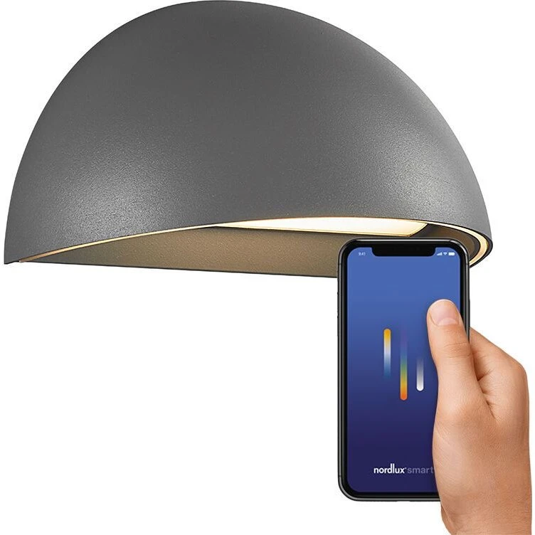Nordlux Arcus Smart LED Parete Grigio 9,5W 2700K IP54