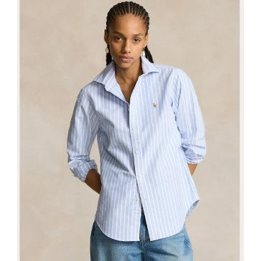Polo Ralph Lauren Camicia Oxford a righe blu slim