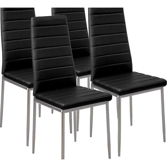 Sedia Moderna 4pz Metallo Verniciato Nero