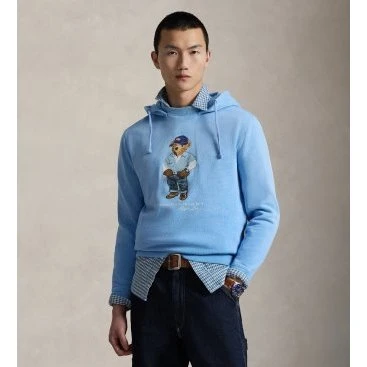 Polo Ralph Lauren Felpa con Cappuccio Polo Bear Blu