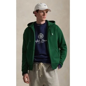 Ralph Lauren Felpa con Cappuccio Double Knit Verde XXL