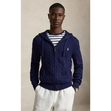 Polo Ralph Lauren Cardigan a Treccia Blu Navy L