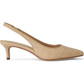 Lauren Ralph Lauren Scarpe Lolah Beige in Pelle e Rafia