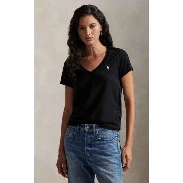 Polo Ralph Lauren T-shirt in maglia di cotone nera - S