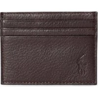 Polo Ralph Lauren Portacarte in Pelle Martellata Marrone