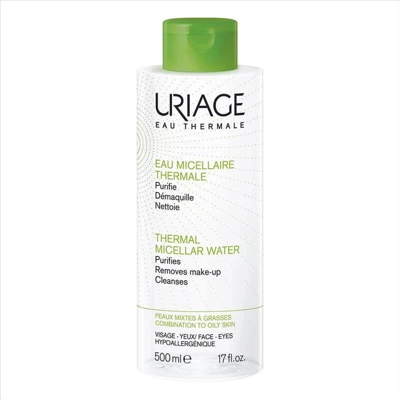 Uriage Acqua Micellare Termale per Pelle Mista o Grassa, 500ml