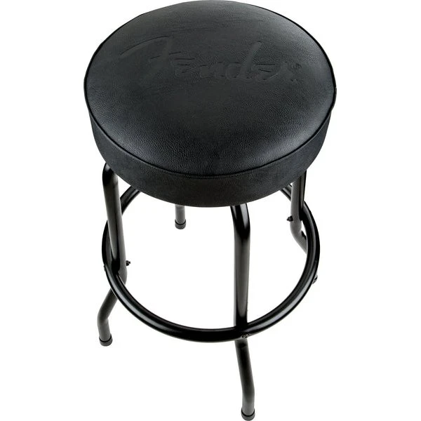 Fender Sgabello da Bar con Logo Nero in Rilievo, Nero, 30"