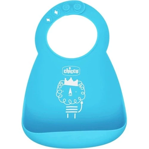 Chicco Bavaglino Silicone con Tasca Blu