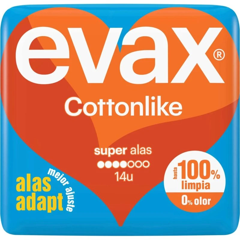 Evax Supercompresse Cottonlike con ali, 14 unità