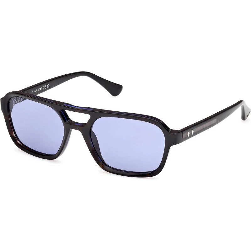 Web WE0376 Occhiali da Sole Uomo Acetato Havana Blu Squadrati