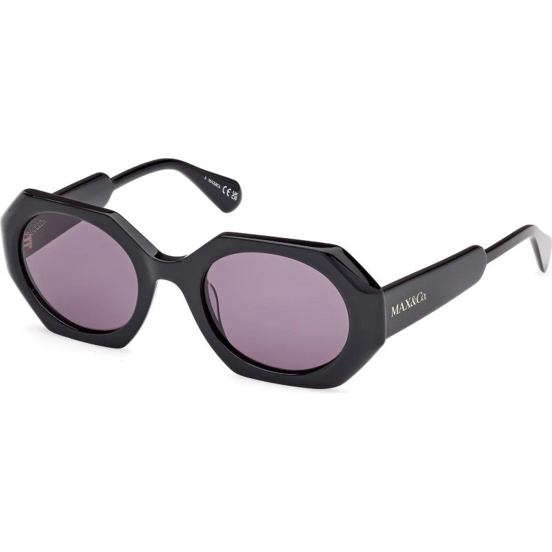 MAX&Co Occhiali da Sole Geometrici in Acetato Nero Fumo MO0115