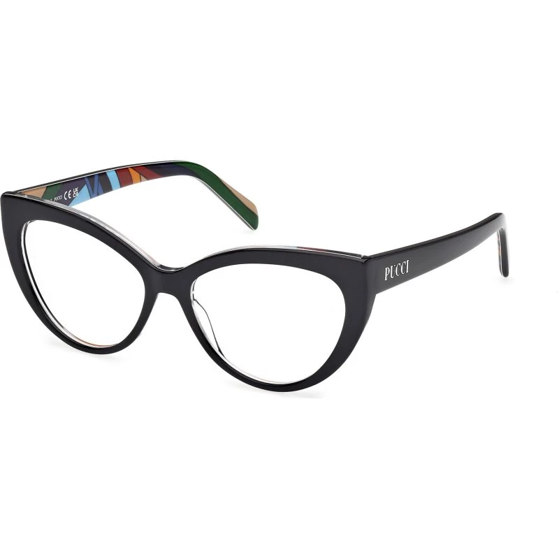 Emilio Pucci EP5215 Occhiali da Vista Cat Eye in Acetato Nero