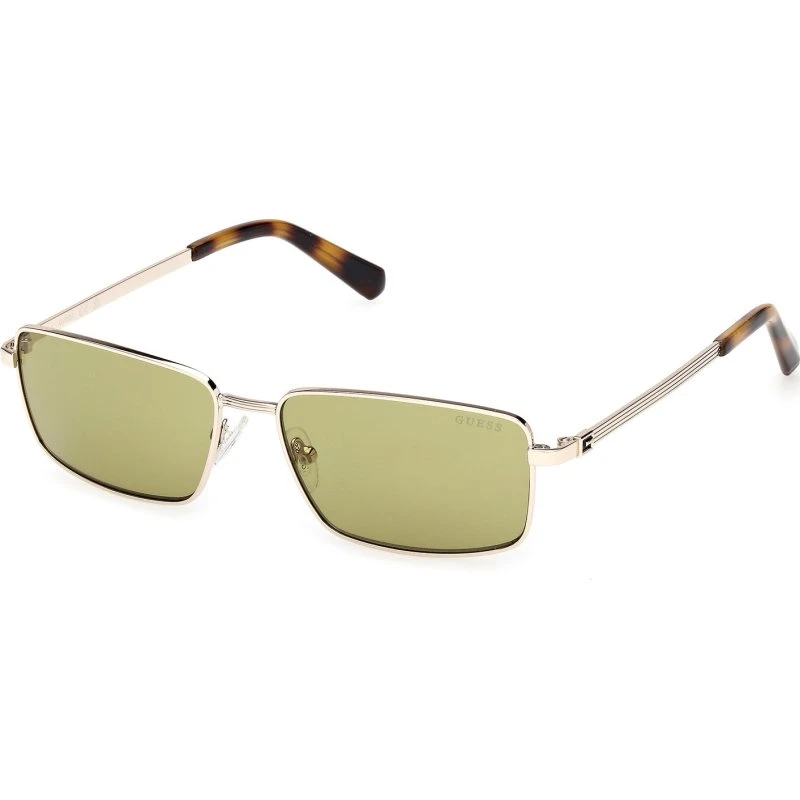Guess GU00273 32N Occhiali da Sole Uomo in Metallo Oro e Lenti Verdi