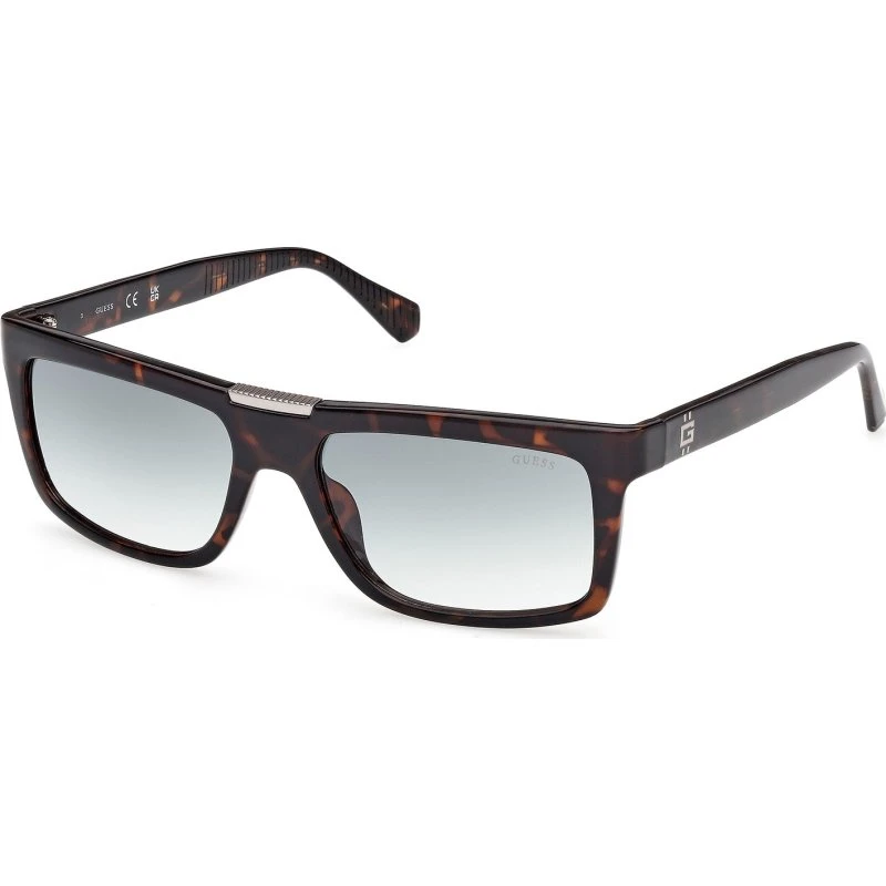 Guess GU00274 52P Occhiali da Sole Uomo Havana Verde Squadrati