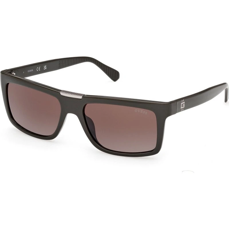 Guess GU00274 96F Occhiali da Sole Quadrati Verdi con Lenti Marroni