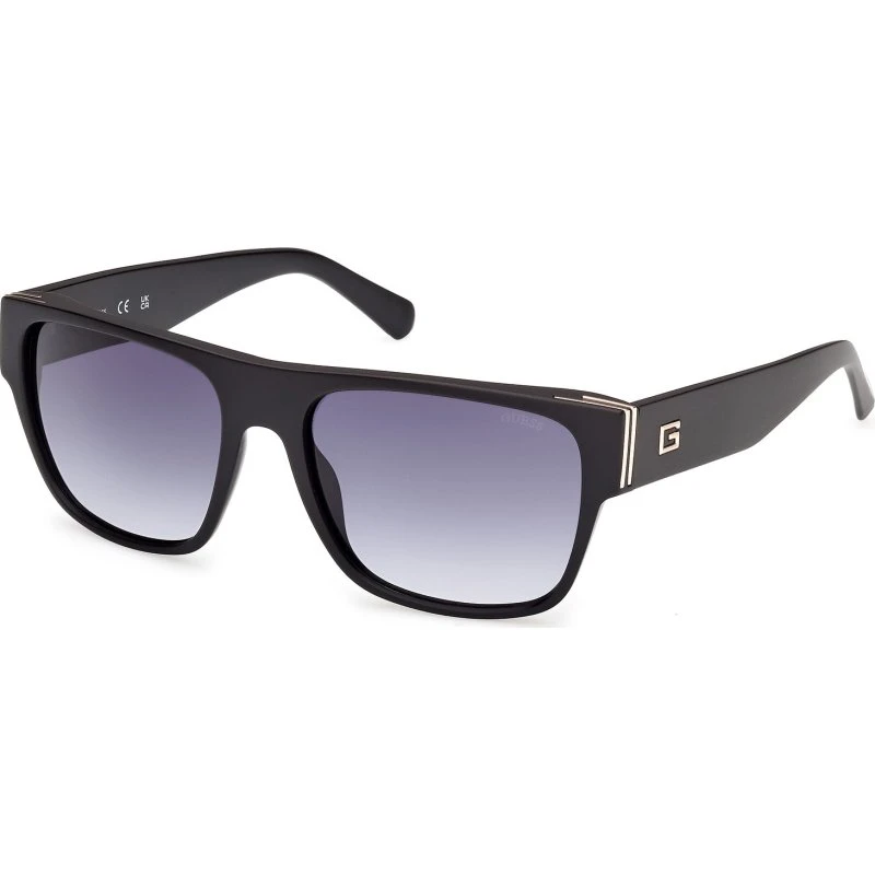 Guess GU00277 02W Occhiali da Sole Quadrati Nero e Blu Uomo