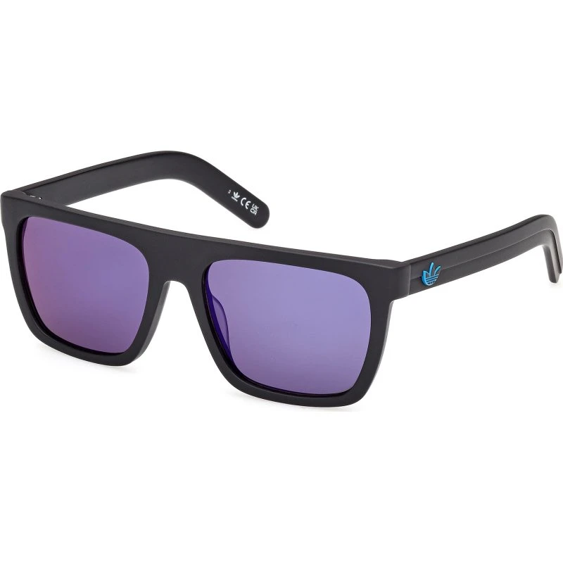 Adidas OR0140 02X Occhiali da Sole Squadrati in Acetato Nero e Blu