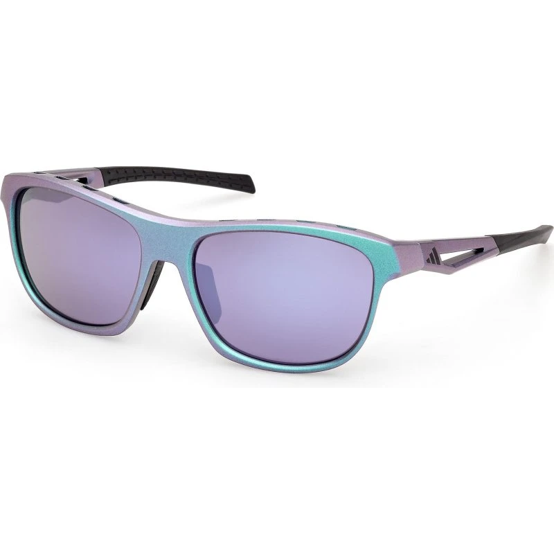 Adidas Sport SP0118 97Z Occhiali da Sole Squadrati Verde e Viola