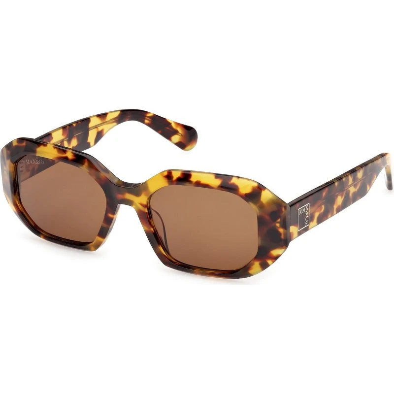 MAX&Co Occhiali da Sole Geometrici MO0152 Havana Marrone
