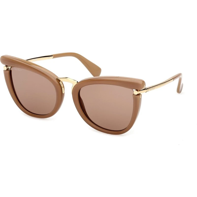 Max Mara MM0186 Occhiali da Sole Rotondi in Acetato Marrone