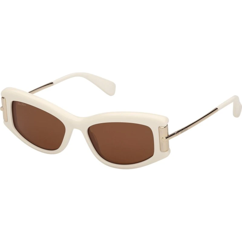 Max Mara MM0189 25E Occhiali da Sole Cat Eye Bianco e Marrone