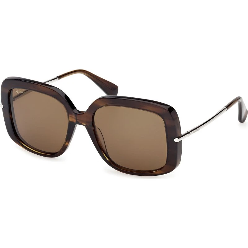Max Mara MM0195 Occhiali da Sole Rotondi in Acetato Marrone e Verde