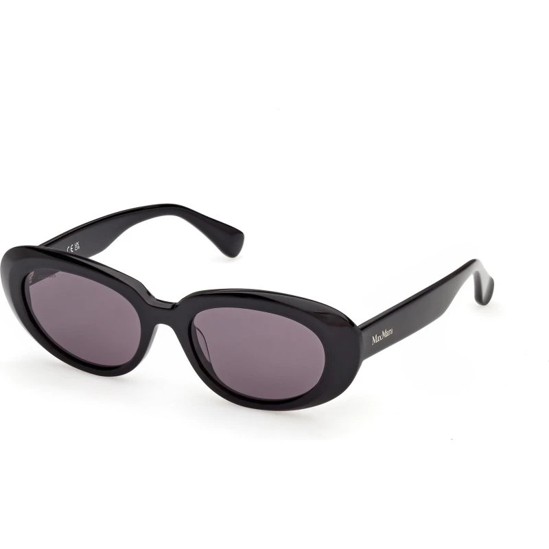 Max Mara MM0196 01A Occhiali da Sole Rotondi in Acetato Nero