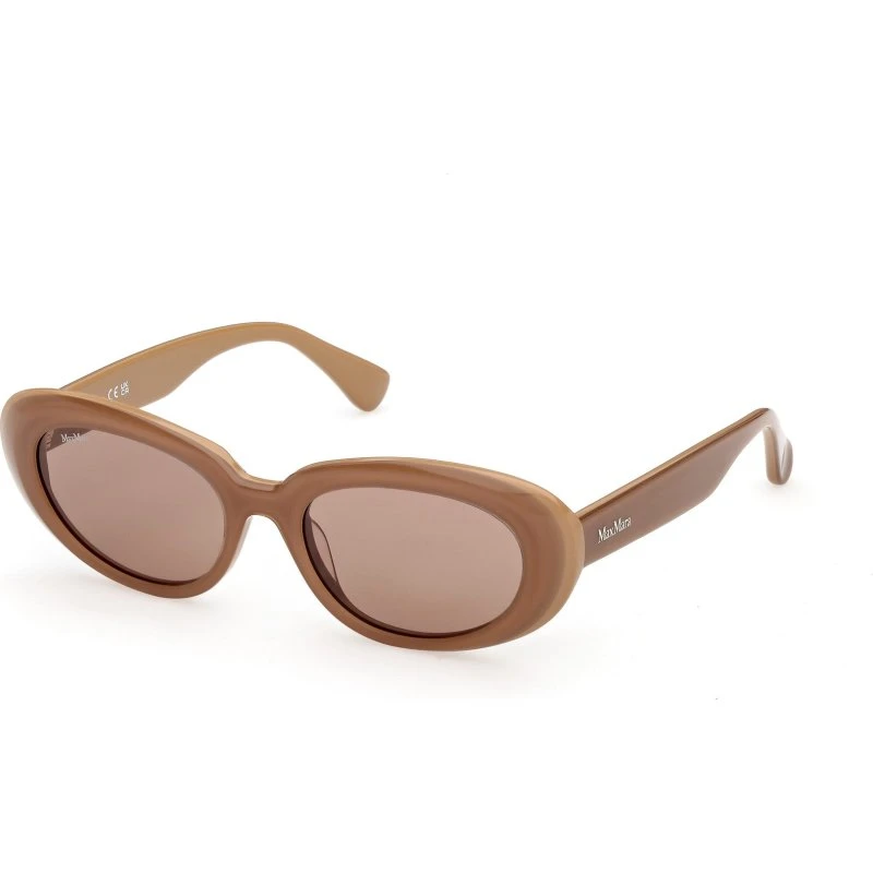Max Mara MM0196 Occhiali da Sole Rotondi in Acetato Marrone