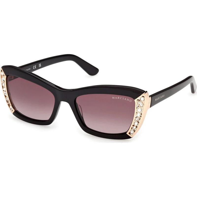 Guess by Marciano GM00041 01F Occhiali da Sole Squadrati Nero/Marrone