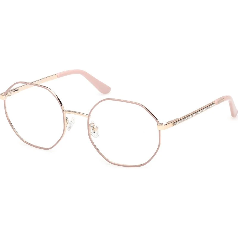 Guess GU50363 073 Occhiali da Vista Geometrici in Metallo Rosa