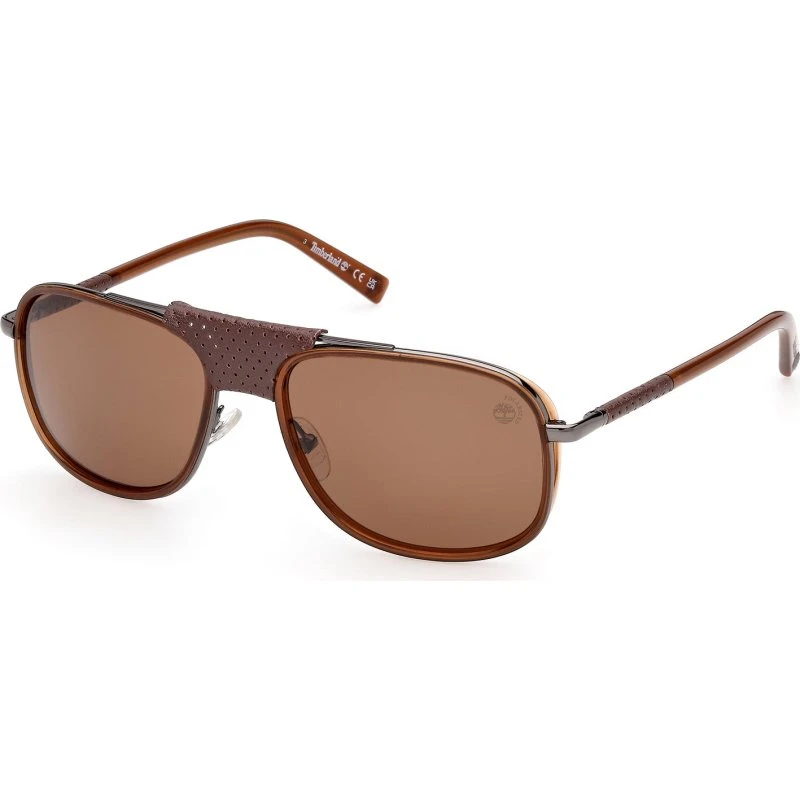 Timberland TB00091 Occhiali da Sole Squadrati Polarizzati Marrone