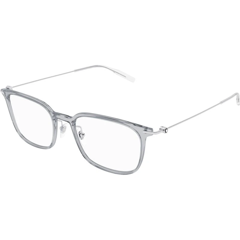 Montblanc MB0100O 002 Montatura da Vista Rettangolare Grigio Trasparente