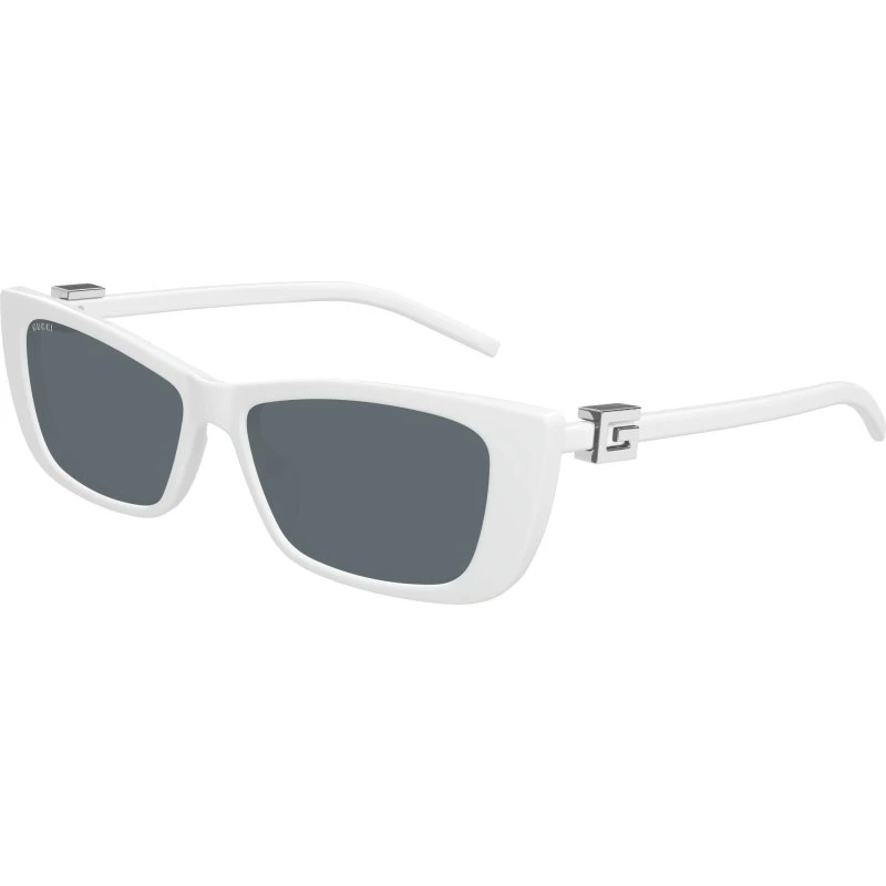Gucci GG1681S 006 Occhiali da Sole Cat Eye Bianco e Grigio