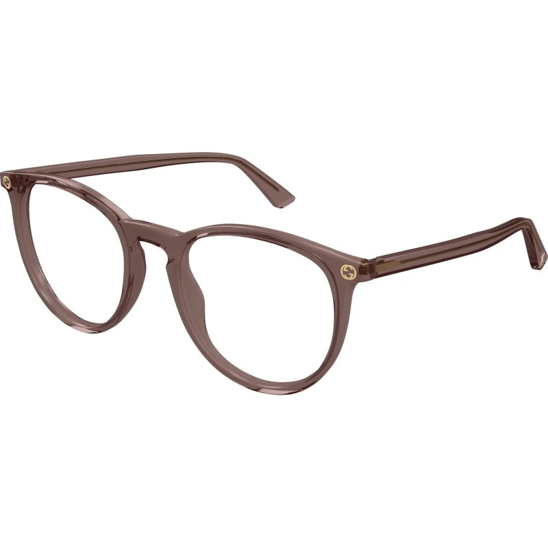 Gucci GG0027O 012 Montature da Vista Rotonde in Acetato Marrone