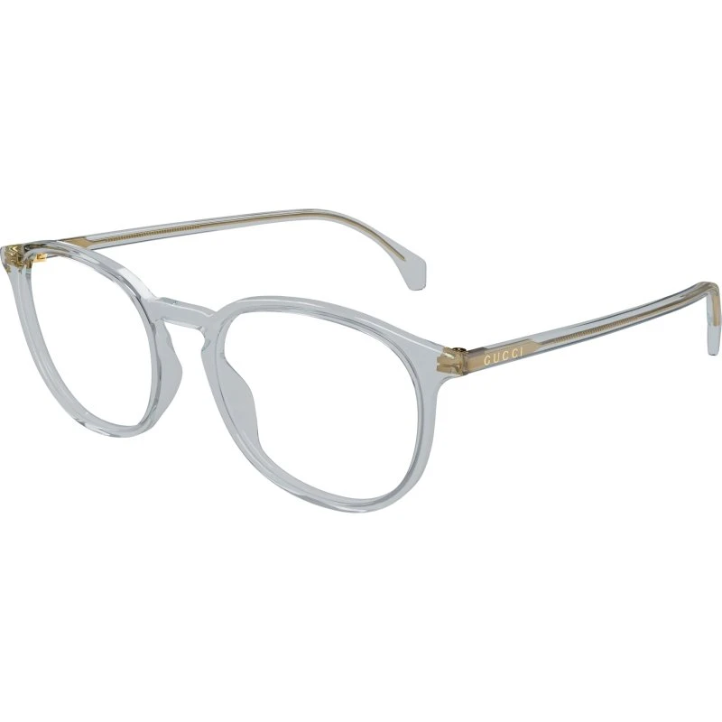 Gucci Uomo GG0551O 014 Montatura Rotonda Acetato Grigio Trasparente