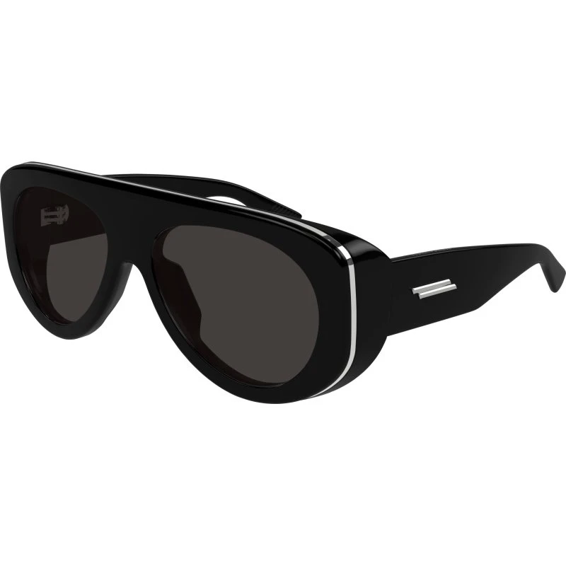 Bottega Veneta BV1362S 001 Occhiali da Sole Pilot Nero Grigio