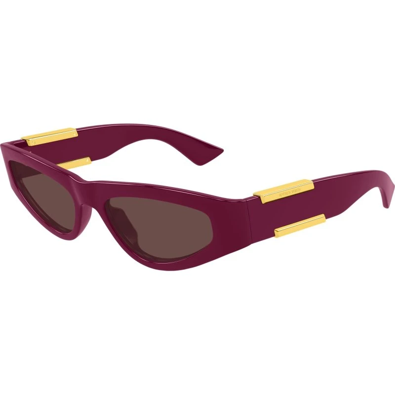 Bottega Veneta BV1407S 004 Occhiali da Sole Cat Eye Rosso Marrone