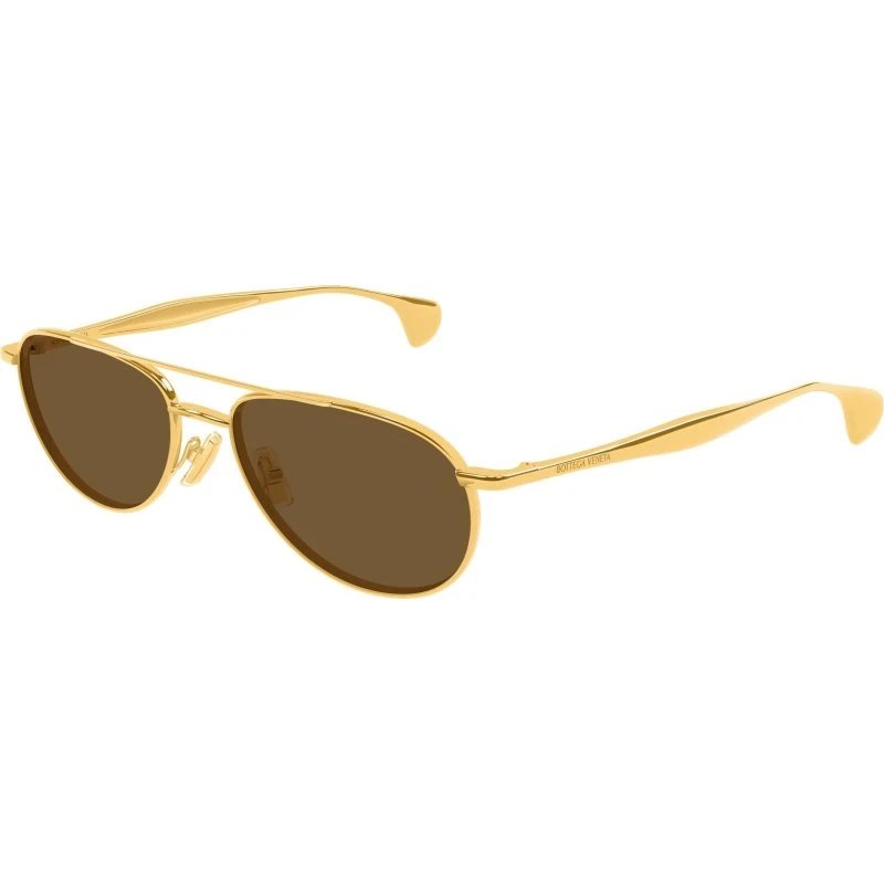 Bottega Veneta BV1419S 001: Occhiali da Sole Geometrici in Metallo Oro