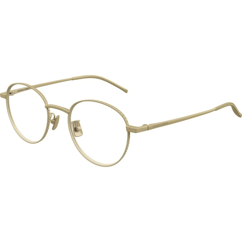 Bottega Veneta BV1424OA 001 Montatura Vista Rotonda in Titanio Bronzo