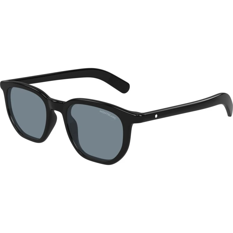 Montblanc MB0352S 008 Occhiali da Sole Quadrati in Acetato Nero e Blu