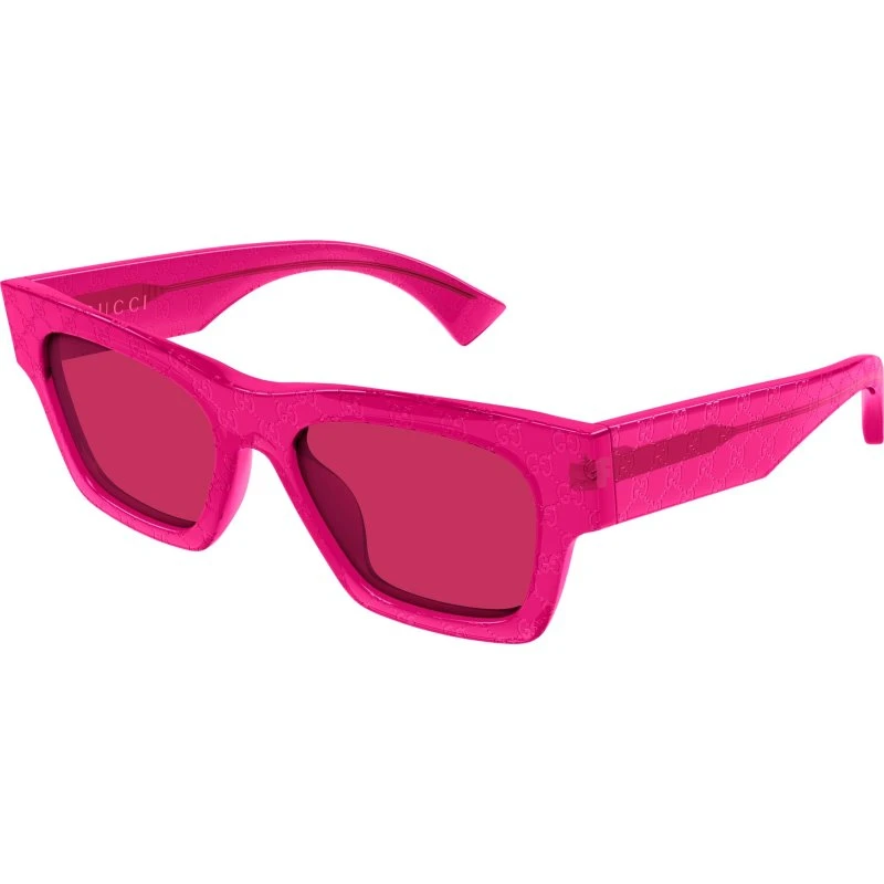 Gucci GG1835S 008 Occhiali da Sole Squadrati Fucsia e Rosso