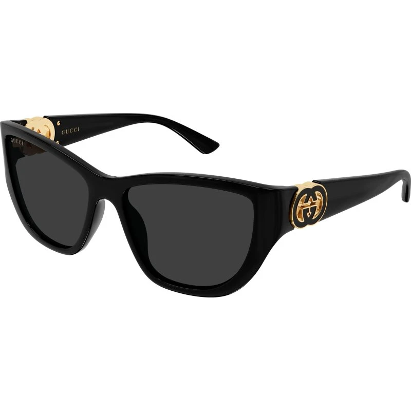Gucci GG2122S 001 Occhiali da Sole Cat Eye Nero e Grigio
