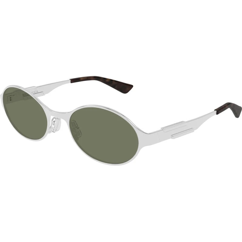 Bottega Veneta BV1456S 002 Occhiali da Sole Metallo Argento Verde