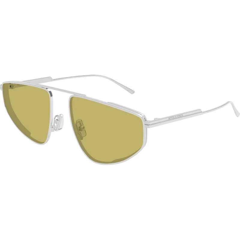 Bottega Veneta BV1466S 003 Occhiali da Sole Pilot Argento