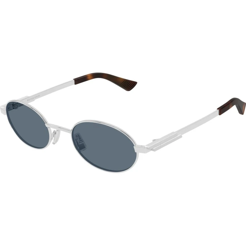 Bottega Veneta BV1470S 002 Occhiali da Sole Rotondi Argento e Blu