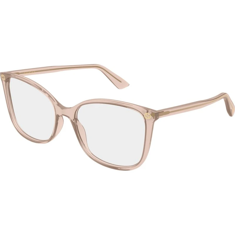 Gucci GG0026O 032 Montatura Occhiali da Vista Cat Eye Rosa Trasparente
