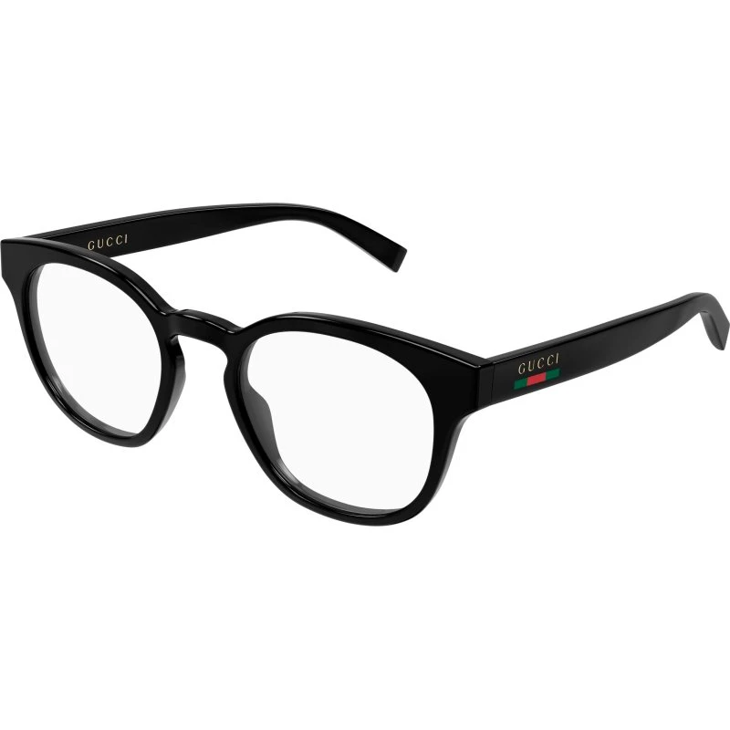 Gucci Uomo GG1859O 004 Montatura Rotonda Nero Trasparente
