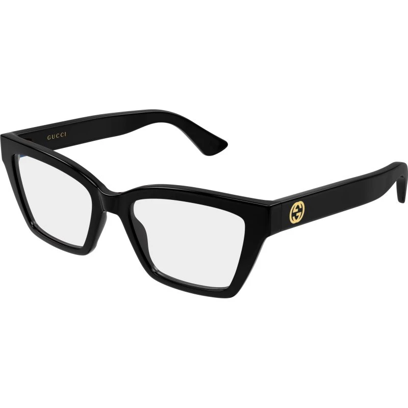 Gucci GG1715O 014 Occhiali da Vista Cat Eye Nero Trasparente